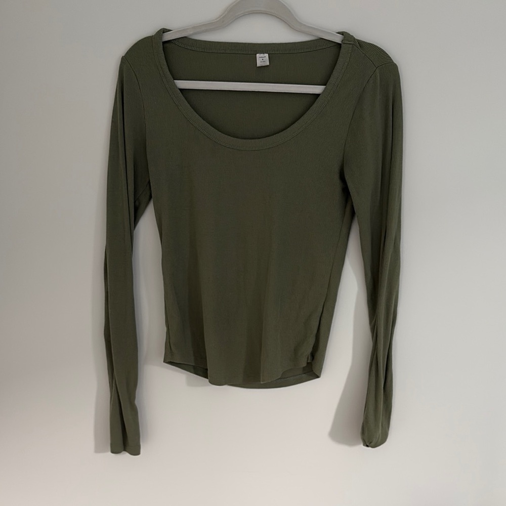 Olive Green Women's Long Sleeve Top